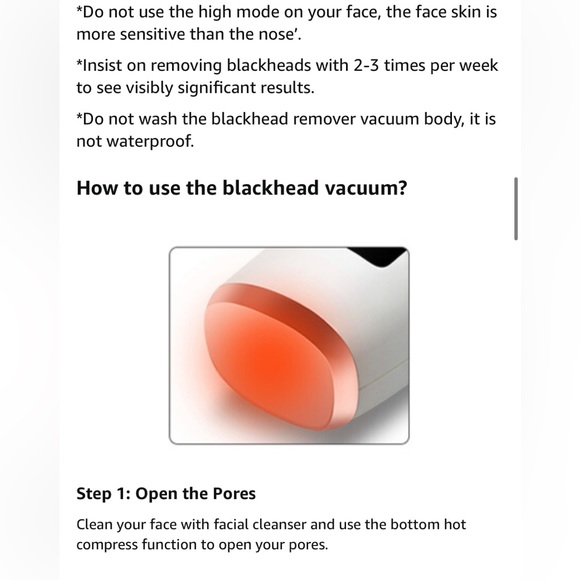 Facial Blackhead Remover Pore Vacuum -Pore Cleaner 5 Suction, Rechargeable - Picture 10 of 15
